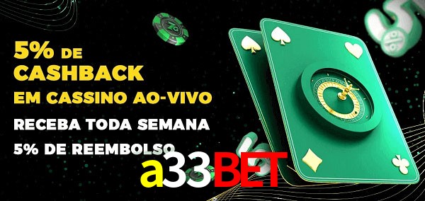 Promoções do cassino ao Vivo a33bet
